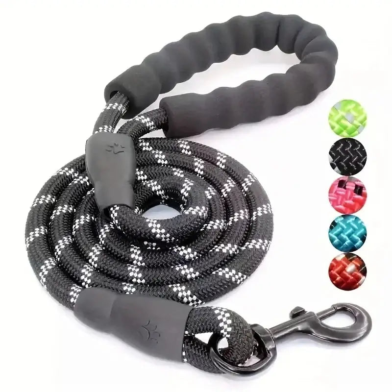 Reflective Dog Leash With Padded Handle For Strong Dogs