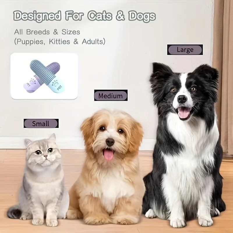 Silicone Dog Finger Toothbrush Soft Silicone Dog Toothbrush 360° Finger Toothbrush for Dogs Cats Durable Pet Finger Brush Tooth Cleaning Tool for All Breeds