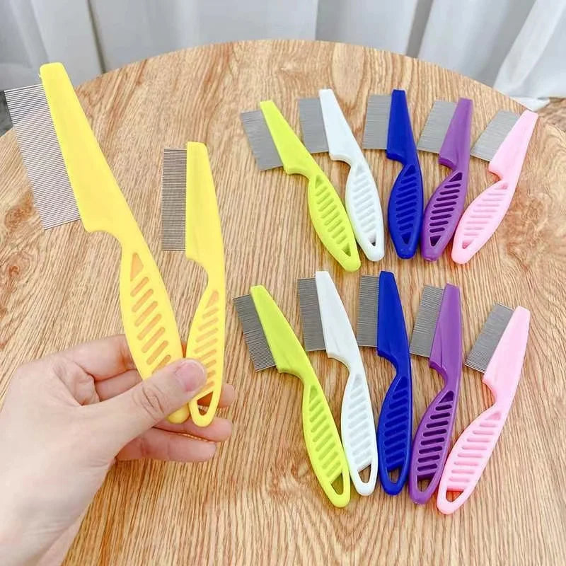 Pet Flea Comb 1/2pc Pet Hair Shedding Comb Stainless Steel Flea Comb for Cat Dog Pet Comfort Flea Hair Grooming Comb Dog Brush Grooming Tools