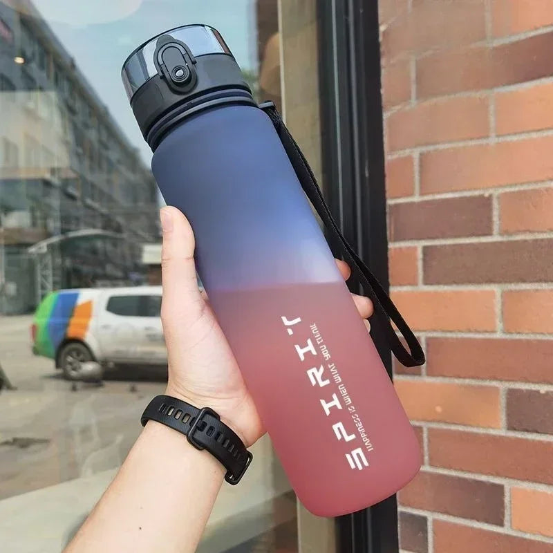 1 Liter Sports Water Bottley Sports Water Bottle Leak Proof Colorful Plastic Cup Drinking Outdoor Travel Portable Gym Fitness Jugs