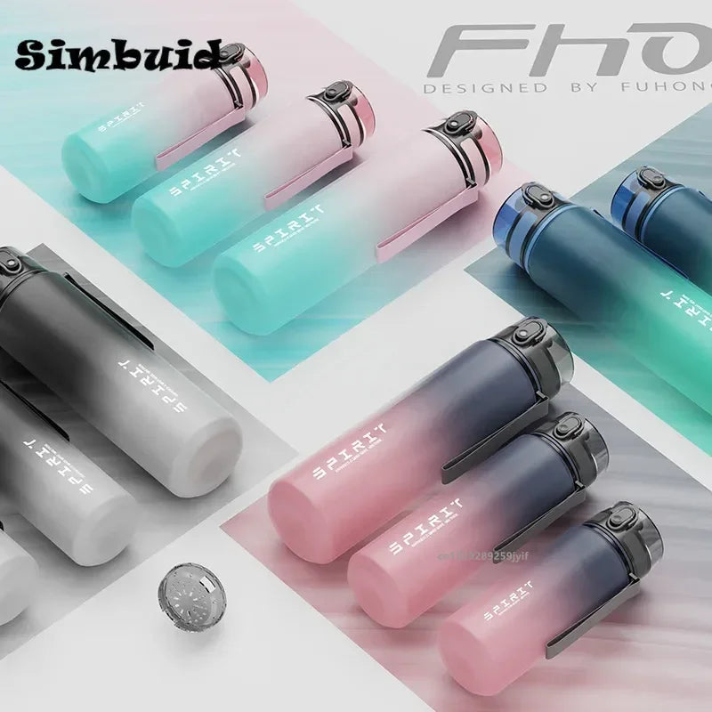 1 Liter Sports Water Bottley Sports Water Bottle Leak Proof Colorful Plastic Cup Drinking Outdoor Travel Portable Gym Fitness Jugs