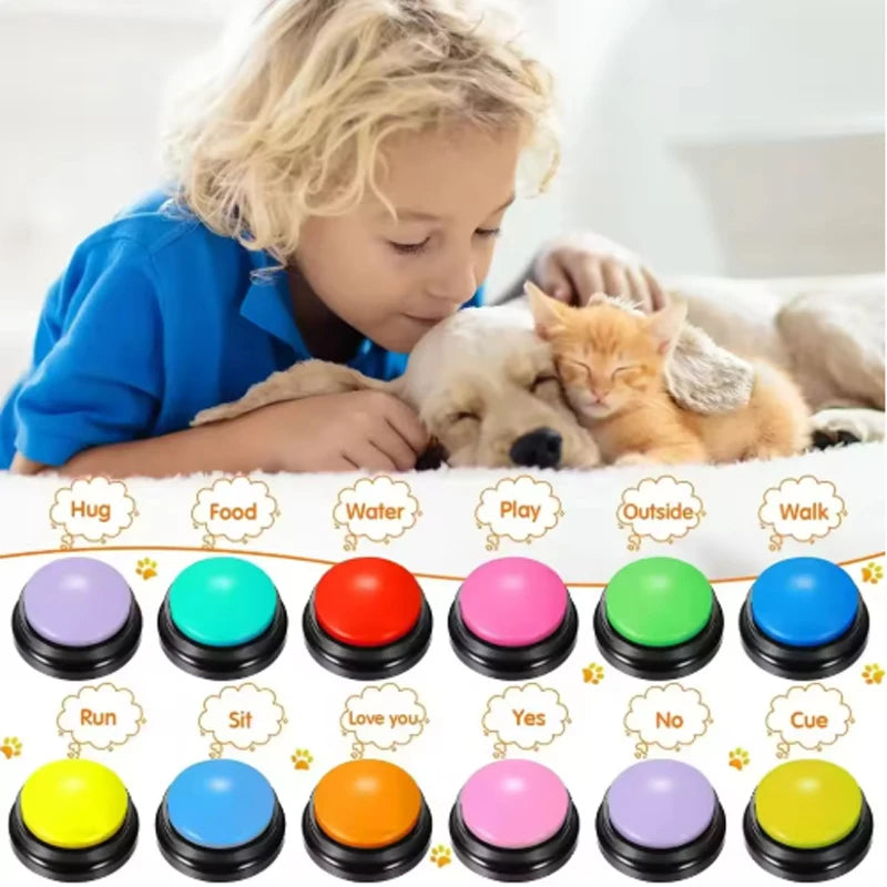 Recordable Dog Toy Dog Toys Funny Dog Recordable Pet Toys Talking Pet Starters Pet Speaking Buttons Portable Cute Pet Supplies