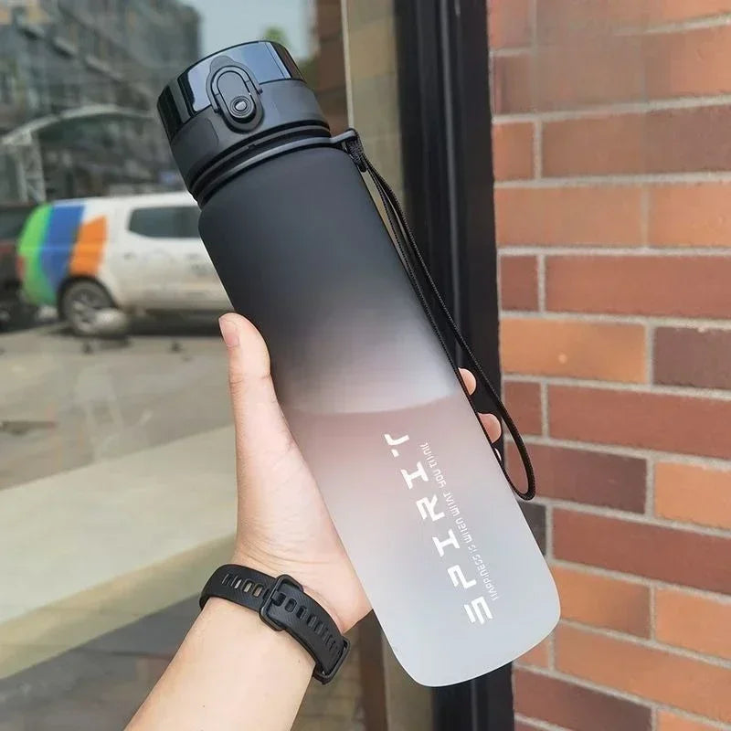 1 Liter Sports Water Bottley Sports Water Bottle Leak Proof Colorful Plastic Cup Drinking Outdoor Travel Portable Gym Fitness Jugs