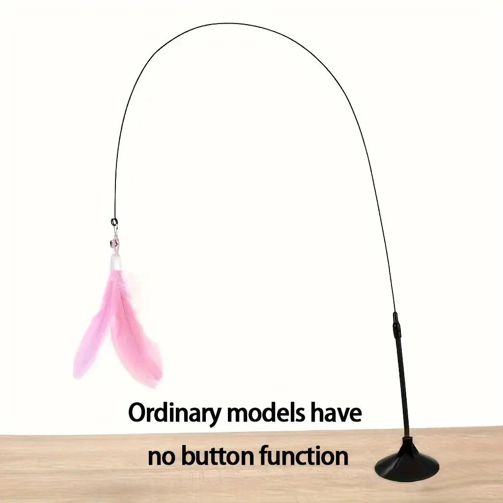 Interactive Cat Teaser Toy Cat Teaser Toy - Interactive Bell & Feather Wand - Long Suction Cup Pole for Exciting Playtime Adventures - Ultimate Cat Toy