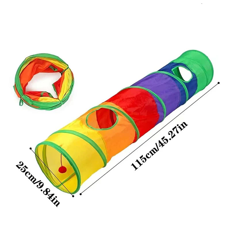 Cat Tunnel Toy Cat Tunnel Tube Foldable Cat Toys Kitty Training Interactive Fun Toy Tunnel Bored for Puppy Kitten Pet Supplies Cat Accessories