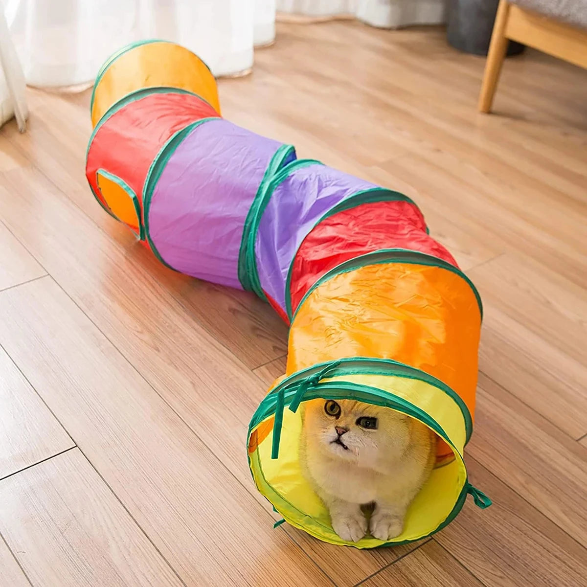 Cat Tunnel Toy Cat Tunnel Tube Foldable Cat Toys Kitty Training Interactive Fun Toy Tunnel Bored for Puppy Kitten Pet Supplies Cat Accessories